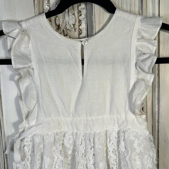 Girls Bow Dreams Wedding CottageCore Special Event Lace Pinafore Maxi Dress S/5 - Picture 7 of 9